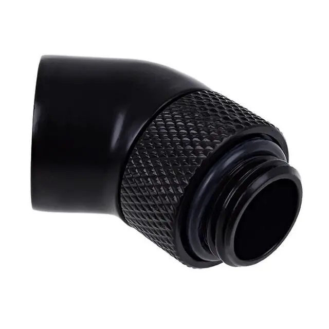 Alt view image 6 of 7 - Alphacool Eiszapfen G1/4" Male to Female Extender, 45 Degree Rotary, Deep Black, 4-pack