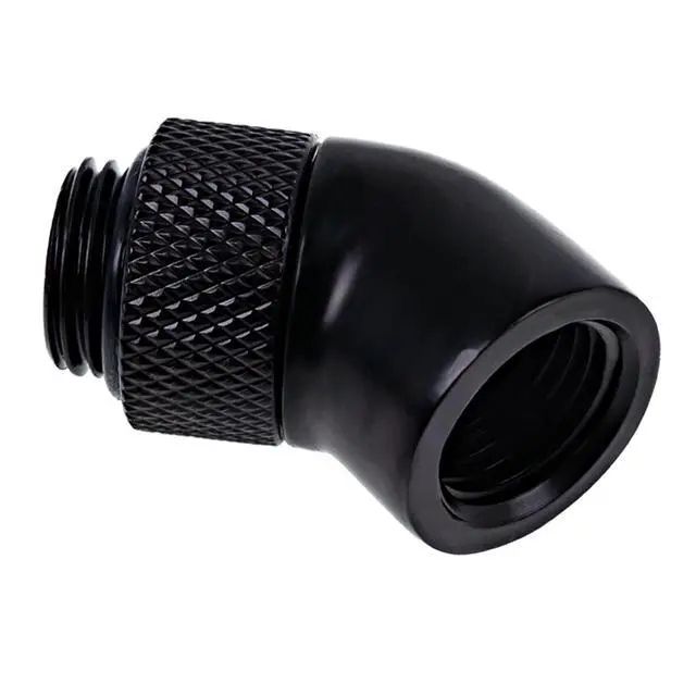 Alt view image 7 of 7 - Alphacool Eiszapfen G1/4" Male to Female Extender, 45 Degree Rotary, Deep Black, 4-pack