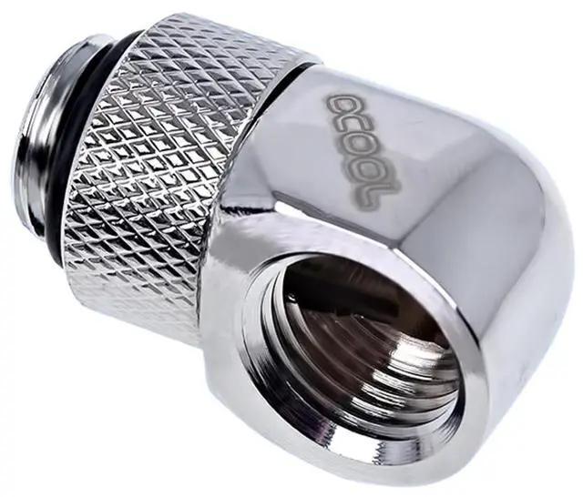 Alt view image 7 of 8 - Alphacool Eiszapfen G1/4" Male to Female Extender, 90 Degree Rotary, Chrome