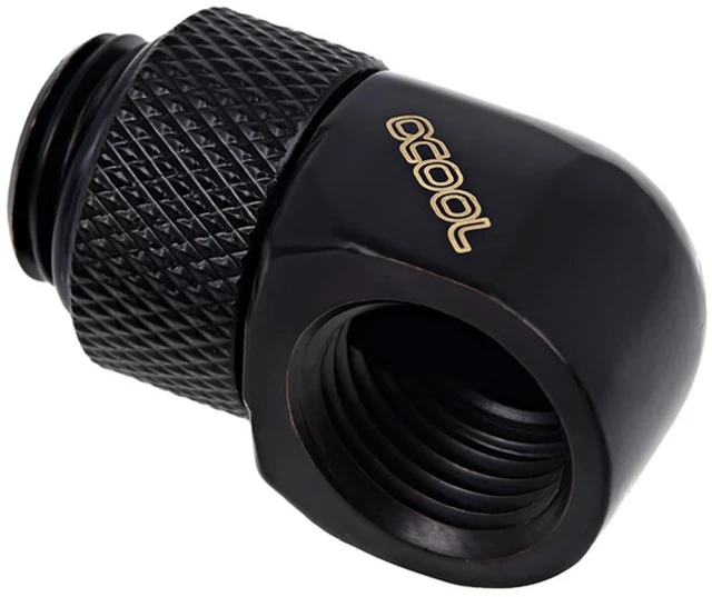 Alt view image 6 of 7 - Alphacool Eiszapfen G1/4" Male to Female Extender, 90 Degree Rotary, Deep Black, 4-pack