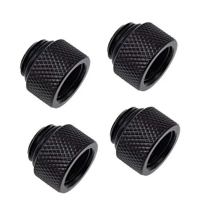 Alt view image 5 of 7 - Alphacool Eiszapfen G1/4" Male to Female 10mm Extender Fitting, Deep Black, 4-pack