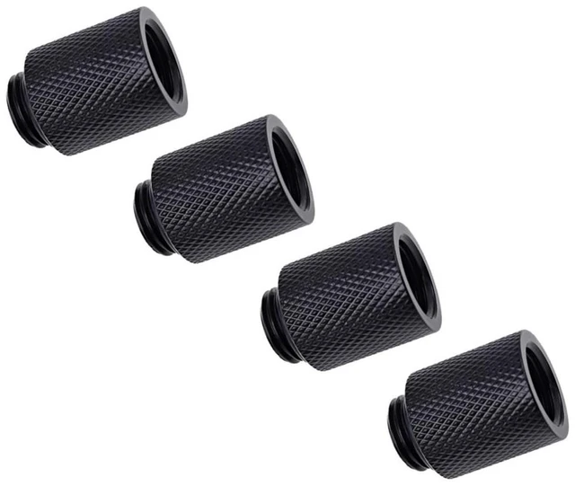 Alt view image 5 of 7 - Alphacool Eiszapfen G1/4" Male to Female 20mm Extender Fitting, Deep Black, 4-pack