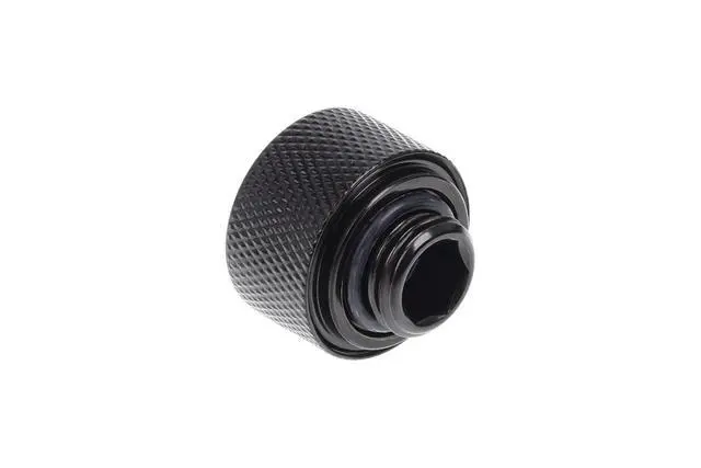 Alt view image 8 of 8 - Alphacool Eiszapfen G1/4" HardTube Compression Fitting for Plexi (Acrylic) / Brass Hard Tubes, 16mm OD, Deep Black, 6-pack