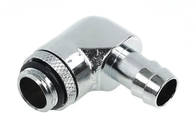 Alt view image 5 of 5 - Alphacool G1/4" to 10mm (3/8") Barb Fitting for Soft Tubing, 90 Degree Rotary, Chrome