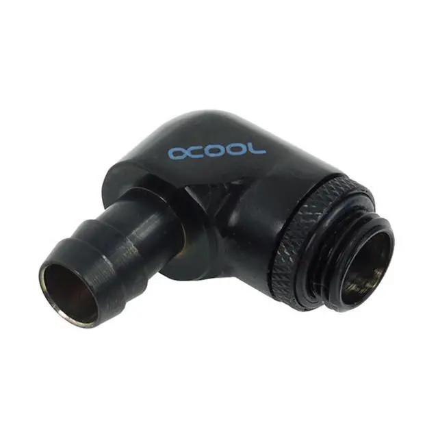 Alt view image 4 of 5 - Alphacool G1/4" to 10mm (3/8") Barb Fitting for Soft Tubing, 90 Degree Rotary, Deep Black