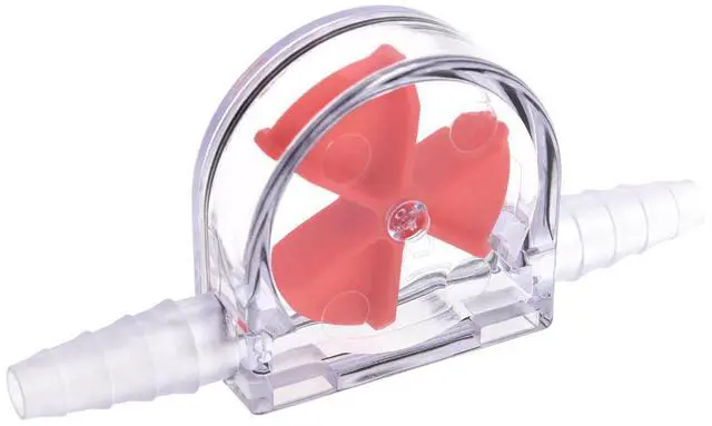 Alt view image 11 of 11 - Alphacool Eisfluegel Flow Indicator, Red Fins, Clear Body