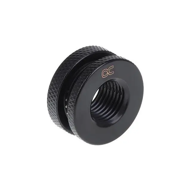 Alt view image 7 of 8 - Alphacool G1/4" Bulkhead Connector Fitting, Short Version, Deep Black (17424)