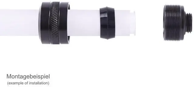 Alt view image 4 of 4 - Alphacool Eiszapfen PRO HardTube G1/4" Fitting, 16mm OD, Deep Black, 6-pack