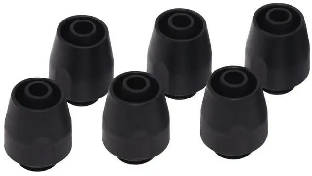 Main image of Alphacool HF Compression Fitting TPV, Black Nylon, 6-pack