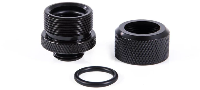 Alt view image 6 of 6 - Alphacool Eiszapfen Hardtube G1/4" Fitting, 14mm OD, Deep Black, 6-Pack, 14/11mm, Brass (1019798)