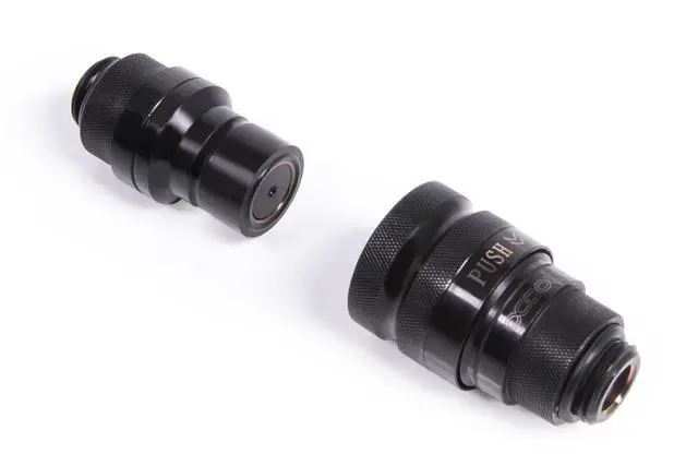 Alt view image 6 of 7 - Alphacool Eiszapfen Quick Release Connector Kit G1/4 Outer Thread - Deep Black, Brass (17561)