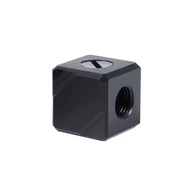 Alt view image 9 of 11 - Alphacool Eiszapfen Connection Terminal 4-way G1/4 IT - Black Acetal Fitting (17557)