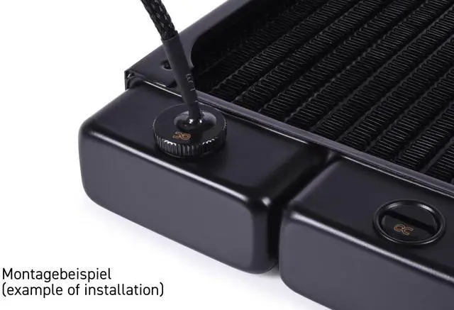 Alt view image 11 of 12 - Alphacool Eiszapfen Temperature Sensor Flat Fitting G1/4 - Black (17596)