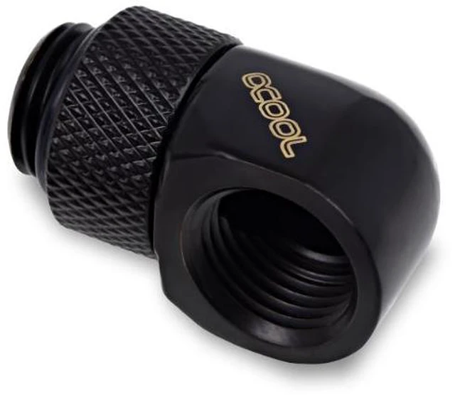 Alt view image 10 of 12 - Alphacool Eiszapfen L-Connector Rotatable G1/4 OT to G1/4 IT - Black - Four Pack (17615)