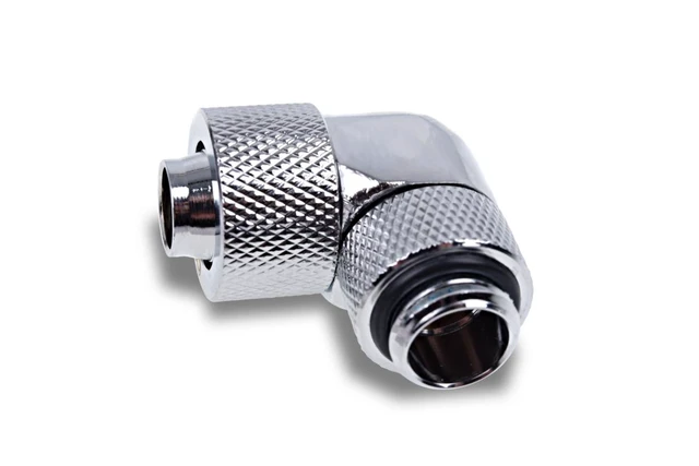 Alt view image 11 of 12 - Alphacool Eiszapfen 13/10mm Compression Fitting 90 Rotatable G1/4 - Chrome - Four Pack (17312)