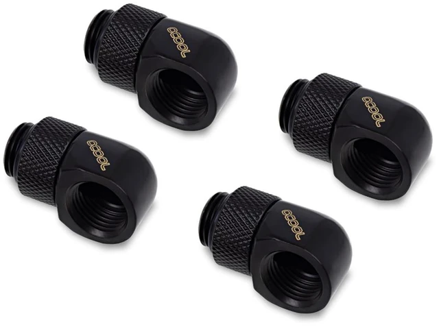 Alt view image 9 of 12 - Alphacool Eiszapfen L-Connector Rotatable G1/4 OT to G1/4 IT - Black - Four Pack (17615)