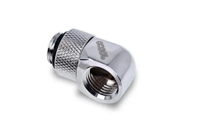 Alt view image 10 of 12 - Alphacool Eiszapfen L-Connector Rotatable G1/4 OT to G1/4 IT - Chrome - Four Pack (17616)