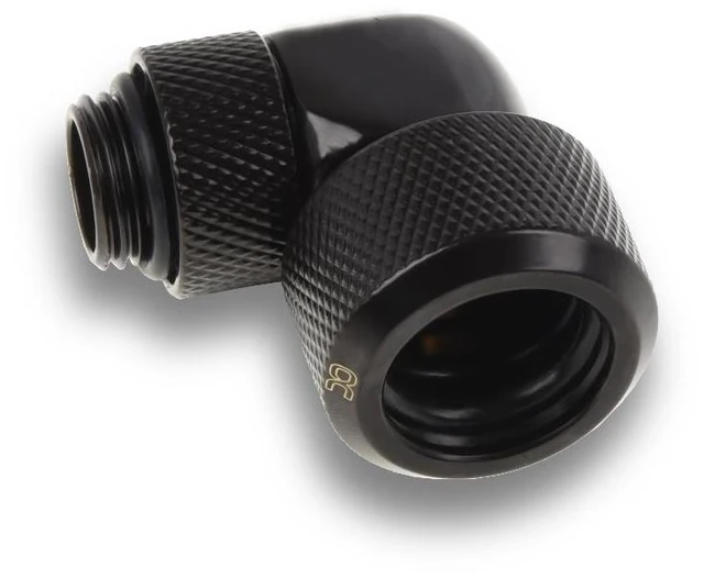 Alt view image 11 of 12 - Alphacool Eiszapfen 16mm HardTube Compression Fitting 90 Rotary G1/4 for Acryl/Brass Tubes - Black (1022483)