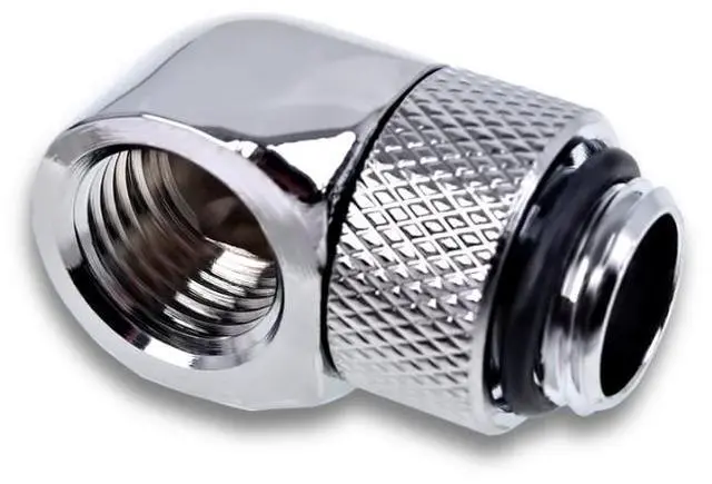 Alt view image 11 of 12 - Alphacool Eiszapfen L-Connector Rotatable G1/4 OT to G1/4 IT - Chrome - Four Pack (17616)