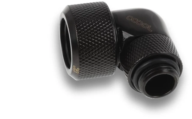 Alt view image 10 of 12 - Alphacool Eiszapfen 16mm HardTube Compression Fitting 90 Rotary G1/4 for Acryl/Brass Tubes - Black (1022483)