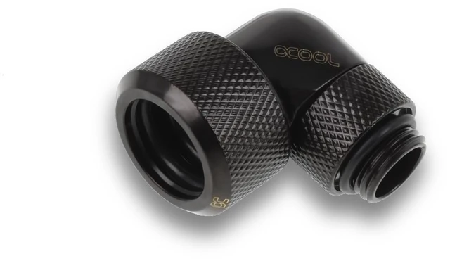 Alt view image 12 of 12 - Alphacool Eiszapfen 16mm HardTube Compression Fitting 90 Rotary G1/4 for Acryl/Brass Tubes - Black (1022483)