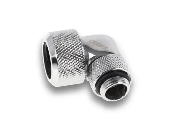 Alt view image 10 of 12 - Alphacool Eiszapfen 16mm HardTube Compression Fitting 90 Rotatable G1/4 for Acryl/Brass tubes - Ch, Chrome (1022484)
