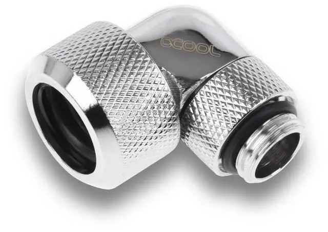 Alt view image 12 of 12 - Alphacool Eiszapfen 16mm HardTube Compression Fitting 90 Rotatable G1/4 for Acryl/Brass tubes - Ch, Chrome (1022484)