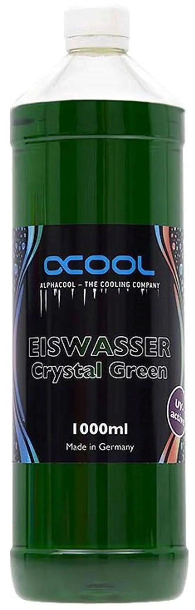 Alt view image 17 of 20 - Alphacool Eiswasser Crystal Premixed PC Coolant (for Long-term Use), 1000ml, Green UV (18545)