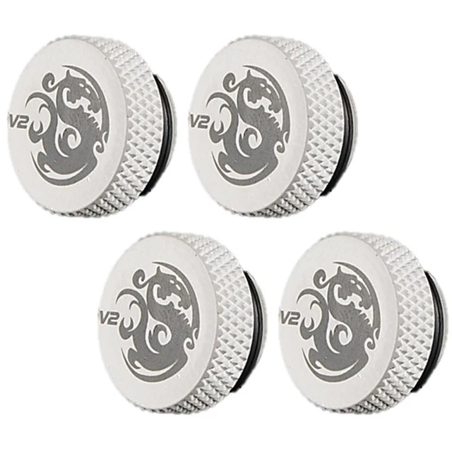 Alt view image 4 of 6 - Bitspower G1/4" Stop Fitting V2, Deluxe White, 4-pack