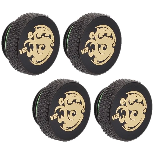 Alt view image 6 of 8 - Bitspower G1/4" Stop Fitting V2, Matte Black, 4-pack