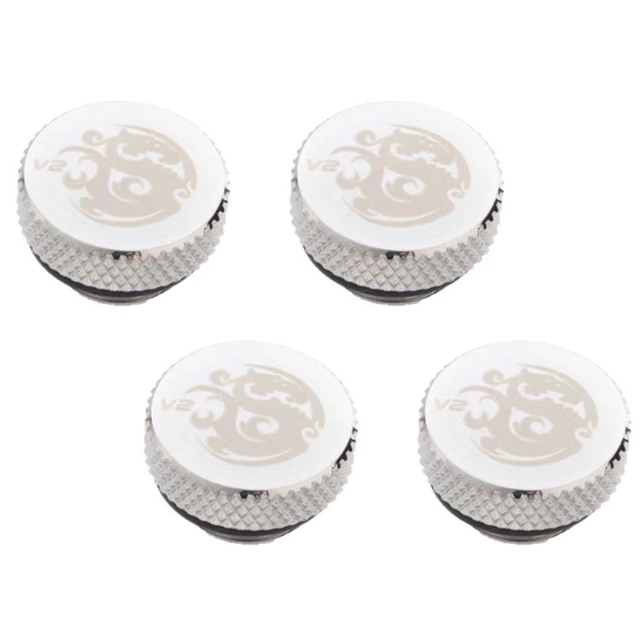 Alt view image 5 of 7 - Bitspower G1/4" Stop Fitting V2, Silver Shining, 4-pack