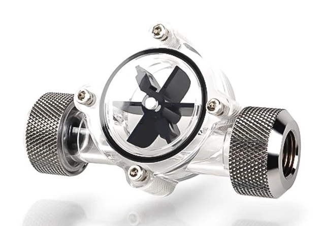 Alt view image 4 of 4 - Bitspower G1/4" Flow Indicator, Clear Main Body, Black Blade, Black Sparkle