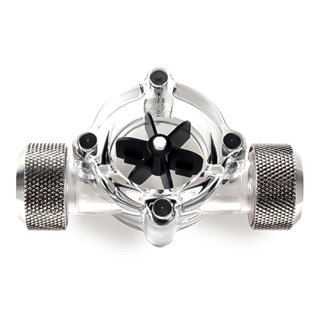 Alt view image 3 of 4 - Bitspower G1/4" Flow Indicator, Clear Main Body, Black Blade, Black Sparkle