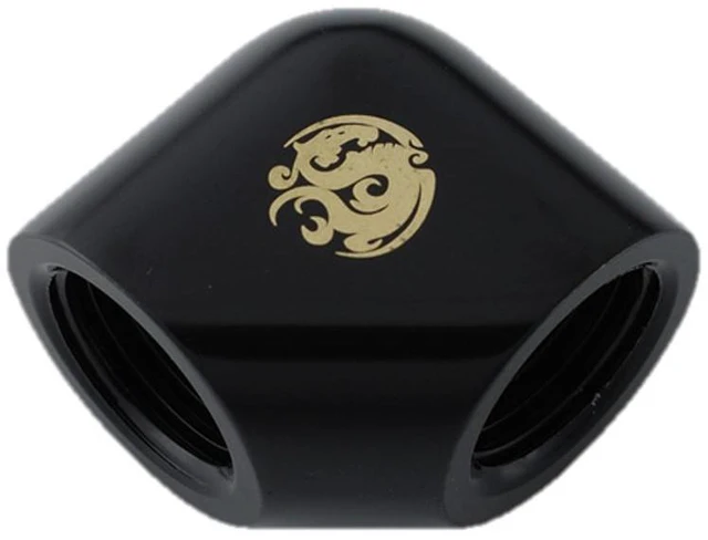 Alt view image 7 of 8 - Bitspower G1/4" Female to Female Extender Fitting, 90 Degree Angle, Matte Black