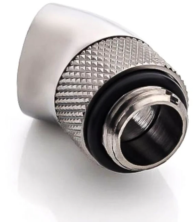 Main image of Bitspower G1/4" Male to Female Extender Fitting, 45 Degree Rotary, Black Sparkle