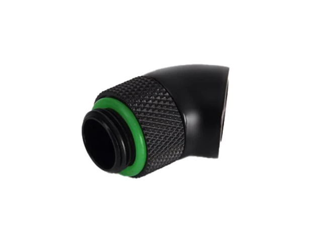 Alt view image 3 of 6 - Bitspower G1/4" Male to Female Extender Fitting, 45 Degree Rotary, Matte Black, 2-pack