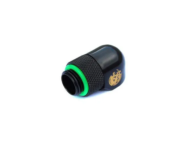Alt view image 3 of 6 - Bitspower G1/4" Male to Female Extender Fitting, 90 Degree Rotary, Matte Black, 2-pack