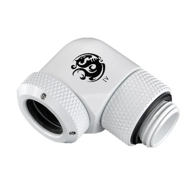 Alt view image 5 of 6 - Bitspower G1/4" to Enhance Multi-Link Adapter Fitting for 12mm OD Rigid Tubing, 90 Degree Rotary, Deluxe White