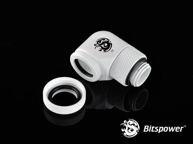 Alt view image 6 of 6 - Bitspower G1/4" to Enhance Multi-Link Adapter Fitting for 12mm OD Rigid Tubing, 90 Degree Rotary, Deluxe White