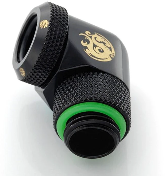 Alt view image 7 of 7 - Bitspower G1/4" to Enhance Multi-Link Adapter Fitting for 12mm OD Rigid Tubing, 90 Degree Rotary, Matte Black, 4-pack