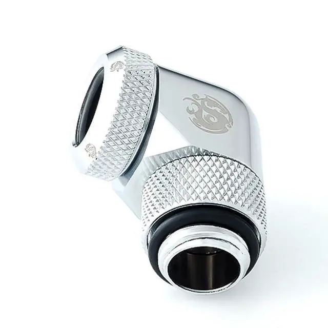 Alt view image 7 of 8 - Bitspower G1/4" to Enhance Multi-Link Adapter Fitting for 12mm OD Rigid Tubing, 90 Degree Rotary, Silver Shining, 4-pack
