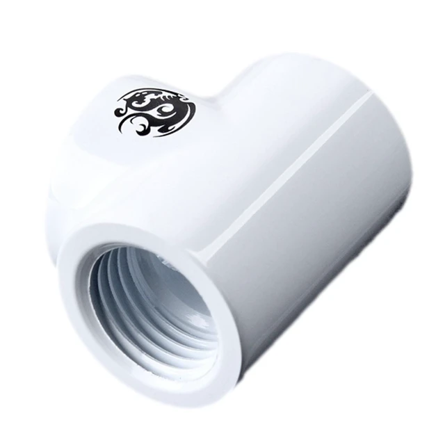 Alt view image 5 of 7 - Bitspower T-Block Fitting with Triple G1/4" Female, Deluxe White