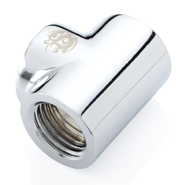Alt view image 5 of 7 - Bitspower T-Block Fitting with Triple G1/4" Female, Silver Shining