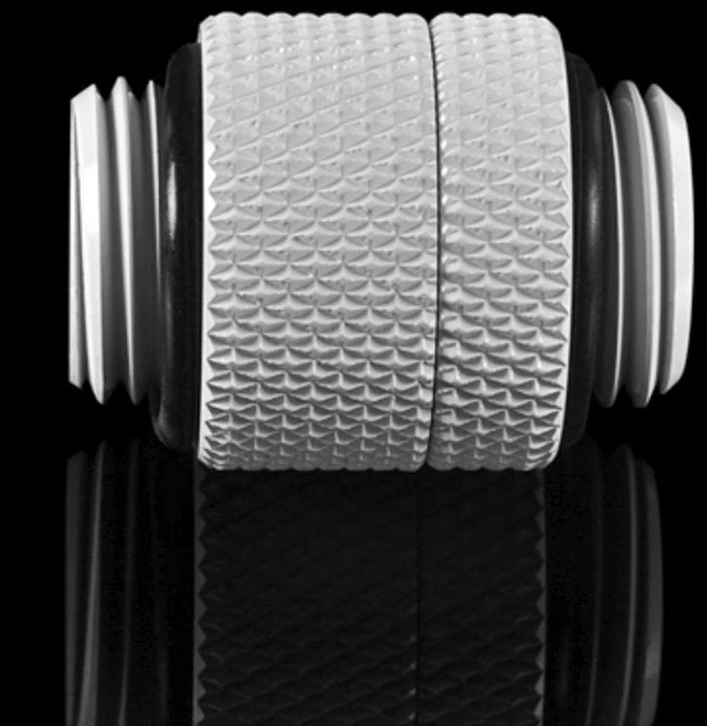 Alt view image 6 of 7 - Bitspower G1/4" Male to Male Extender Fitting (14mm), Rotary, Deluxe White