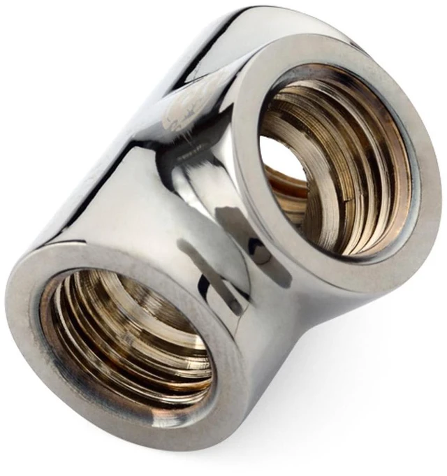 Alt view image 7 of 8 - Bitspower T-Block Fitting with Triple G1/4" Female, Black Sparkle