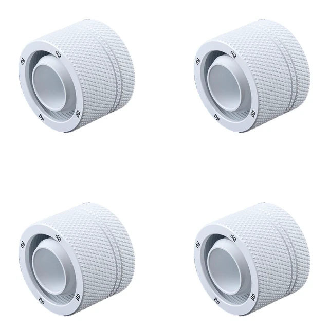 Alt view image 4 of 6 - Bitspower G1/4" to 1/2" ID, OD 3/4" OD Compression Fitting for Soft Tubing, CC5 Ultimate, Deluxe White, 4-pack