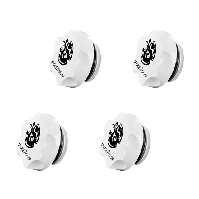 Alt view image 6 of 7 - Bitspower Premium G1/4" Stop Fitting, Deluxe White, 4-pack