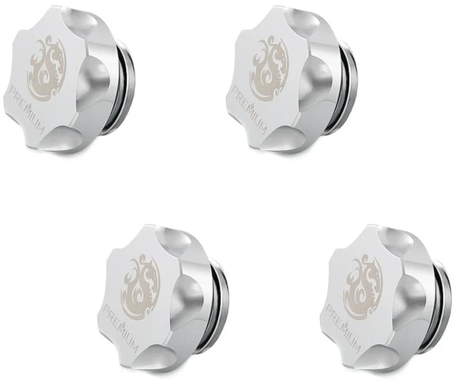 Alt view image 3 of 4 - Bitspower Premium G1/4" Stop Fitting, Silver Shining, 4-pack