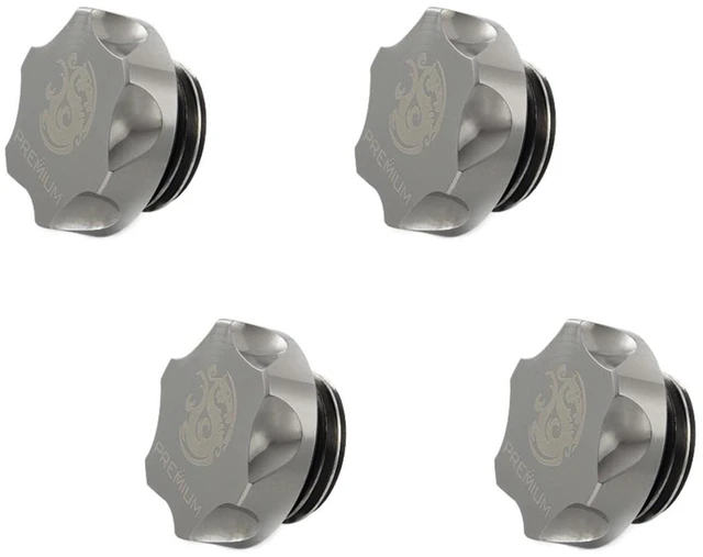 Alt view image 3 of 4 - Bitspower Premium G1/4" Stop Fitting, Black Sparkle, 4-pack