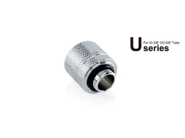 Alt view image 8 of 10 - Bitspower G1/4" to 3/8" ID, OD 5/8" OD Compression Fitting for Soft Tubing, CC3 Ultimate, Silver Shining